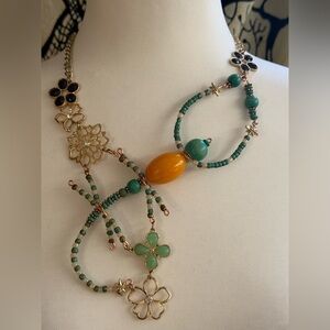 Scorpion Beaded Asymmetrical Statement Necklace Handmade